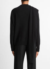 Draped-Shawl Wool-Cashmere Sweater in Turtleneck | VINCE Women
