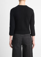 Wool-Blend Shrunken Snap Cardigan in Cardigans | VINCE Women