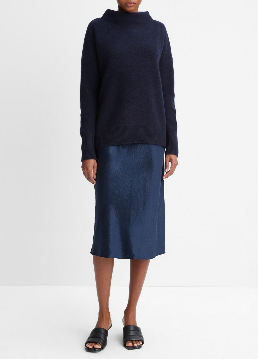 Plush Cashmere Funnel-Neck Sweater in Turtleneck | VINCE Women