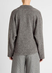 Donegal Plush Cashmere Dolman-Sleeve Polo Sweater in Cashmere | VINCE Women