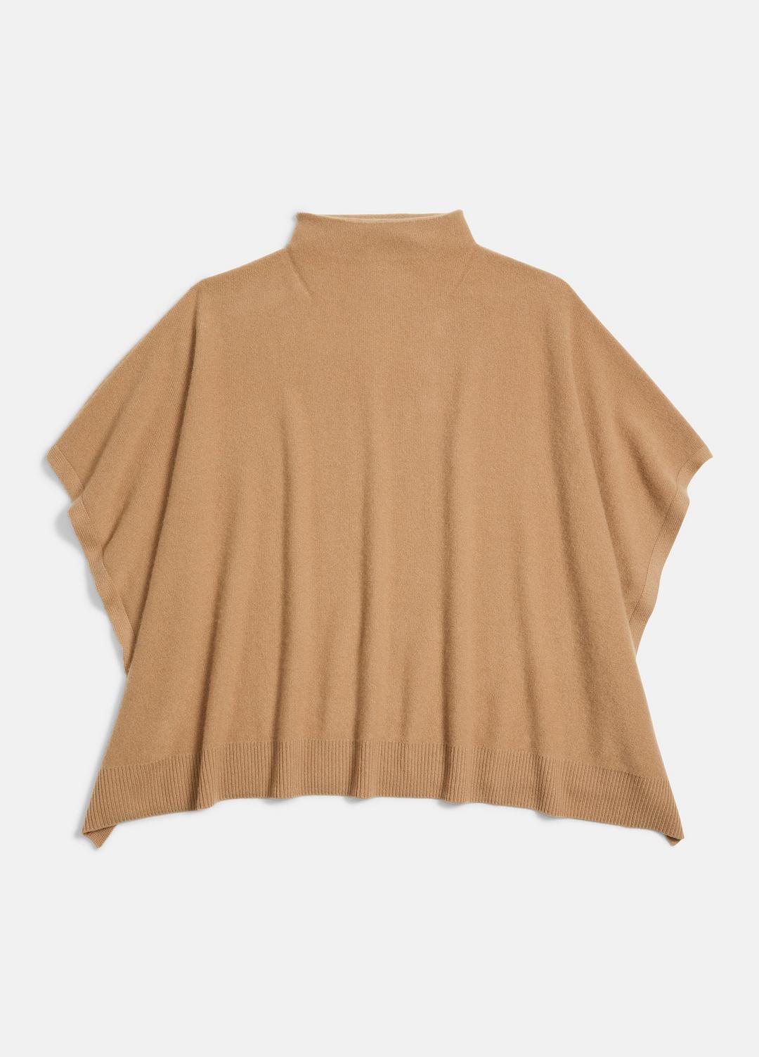 Merino Wool-Cashmere Funnel-Neck Poncho in Accessories | VINCE Women