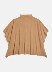 Merino Wool-Cashmere Funnel-Neck Poncho in Accessories | VINCE Women