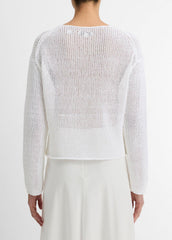 Italian Coated Cotton-Blend Sweater in Crew Neck | VINCE Women