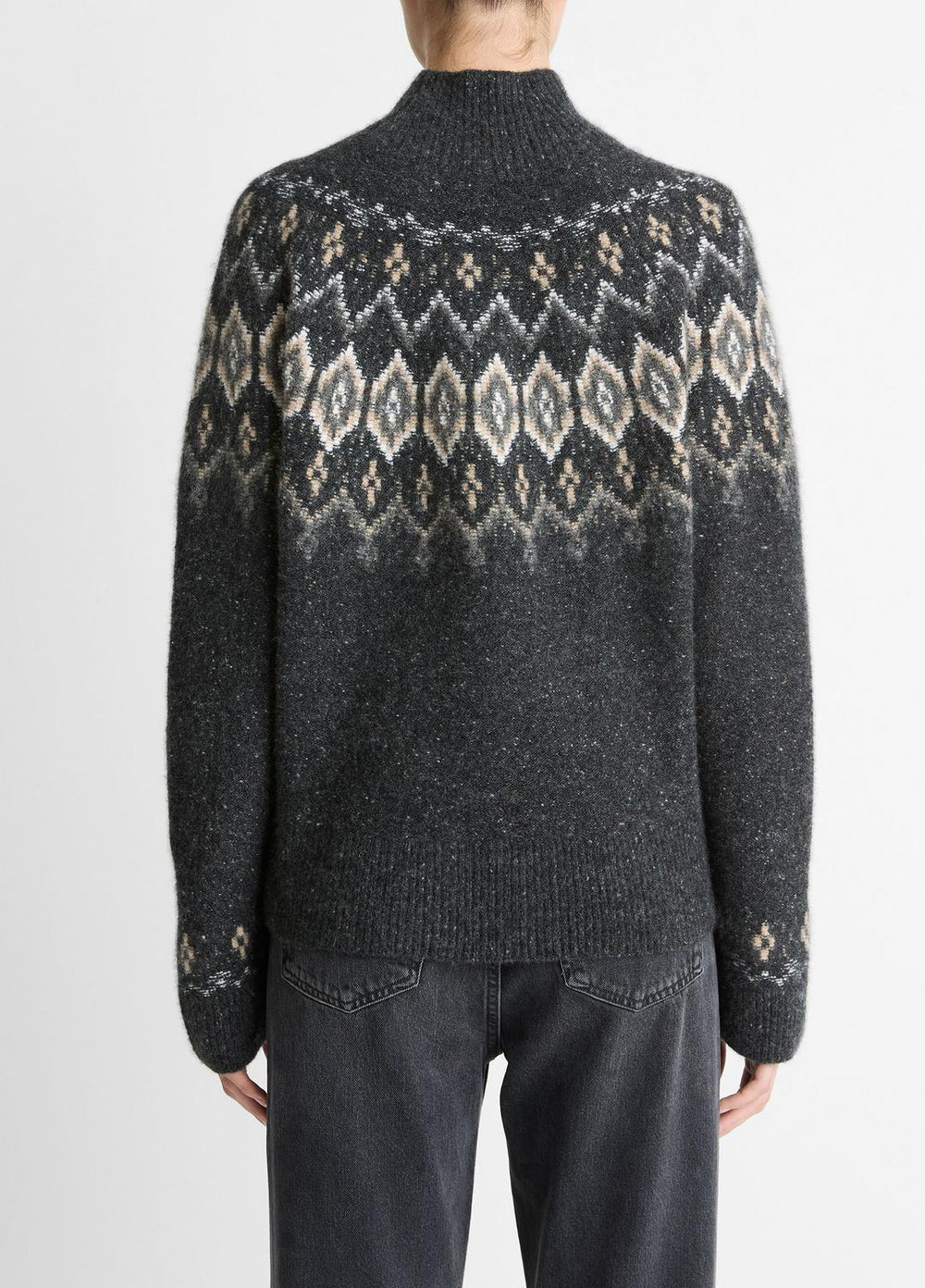 Fair Isle Donegal Cashmere Turtleneck Sweater in Turtleneck | VINCE Women