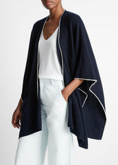 Tipped Jersey-Knit Cashmere Cape in Sweaters | VINCE Women