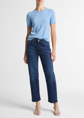 Wool & Cashmere-Blend Short-Sleeve Sweater in Crew Neck | VINCE Women