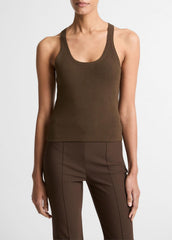 Milano-Stitch Scoop-Neck Sweater Tank in Tank Tops | VINCE Women