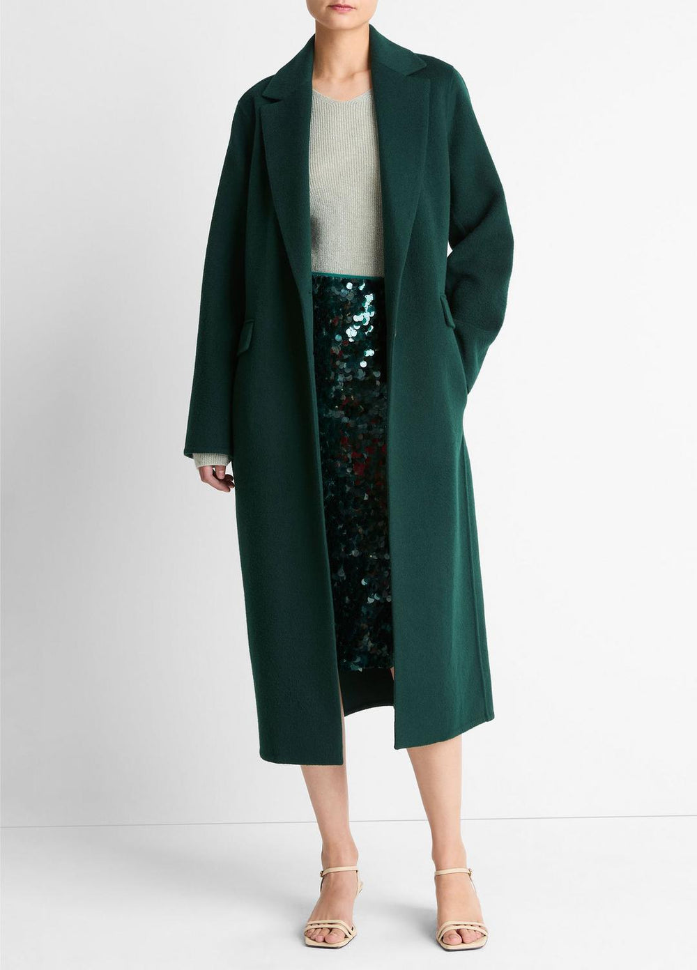 Wool-Blend Single-Breasted Coat in Coats | VINCE Women
