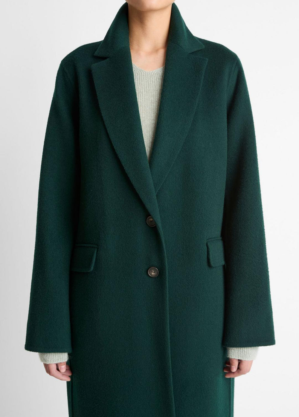 Wool-Blend Single-Breasted Coat in Coats | VINCE Women