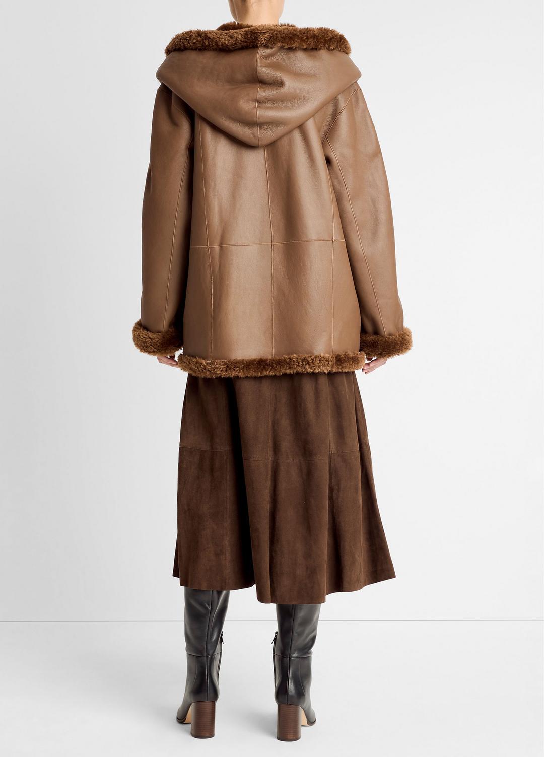 Shearling Hooded Jacket in Jackets | VINCE Women