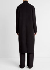 Wool-Blend Double-Breasted Long Coat in Coats | VINCE Women