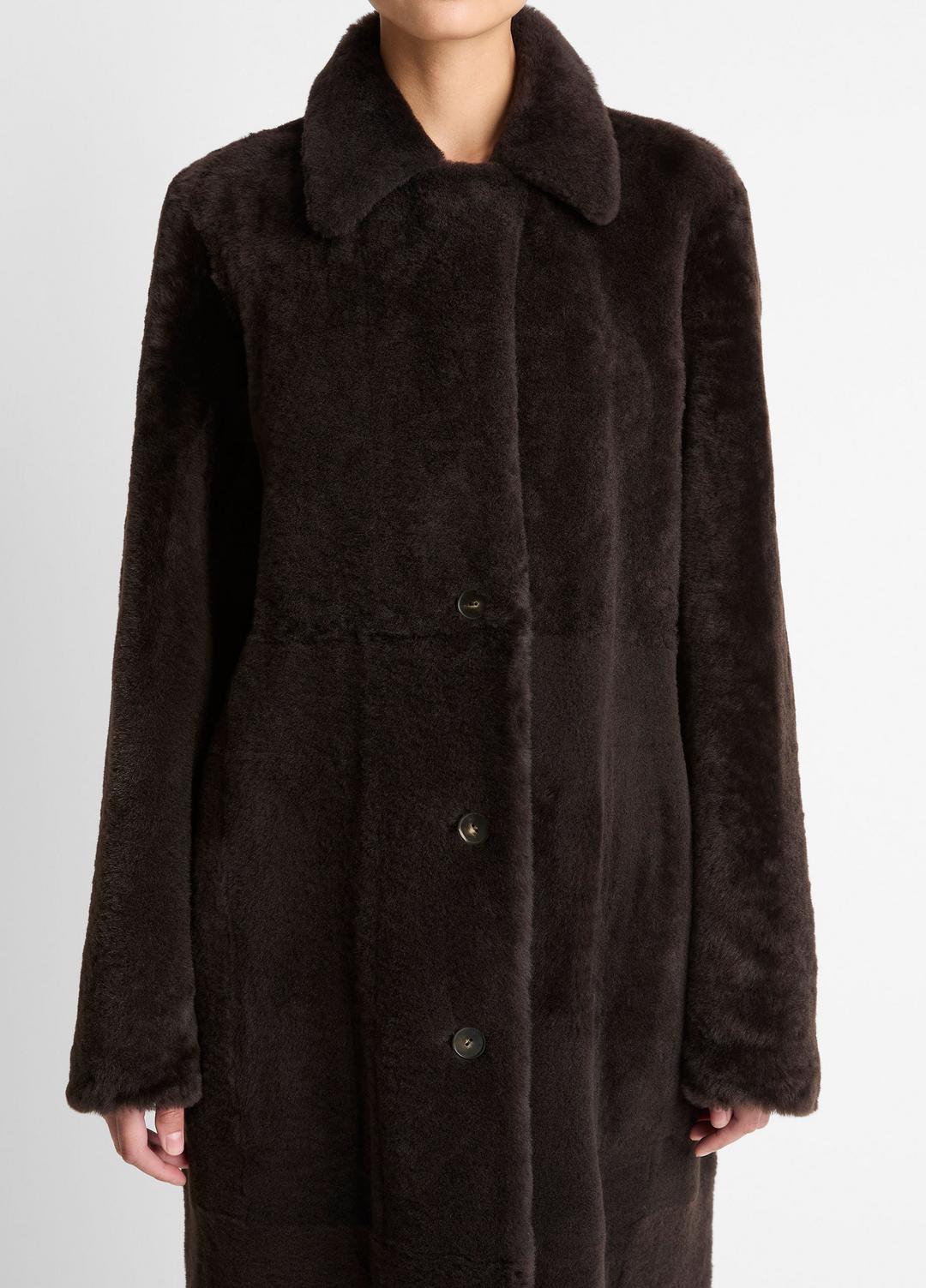 Shearling Long Coat in Coats | VINCE Women