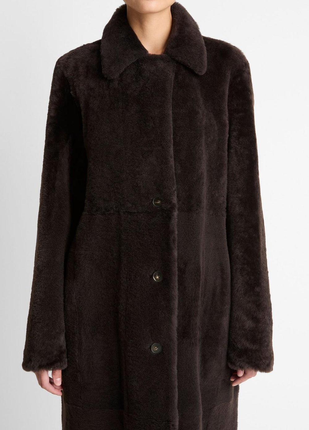 Shearling Long Coat in Coats | VINCE Women