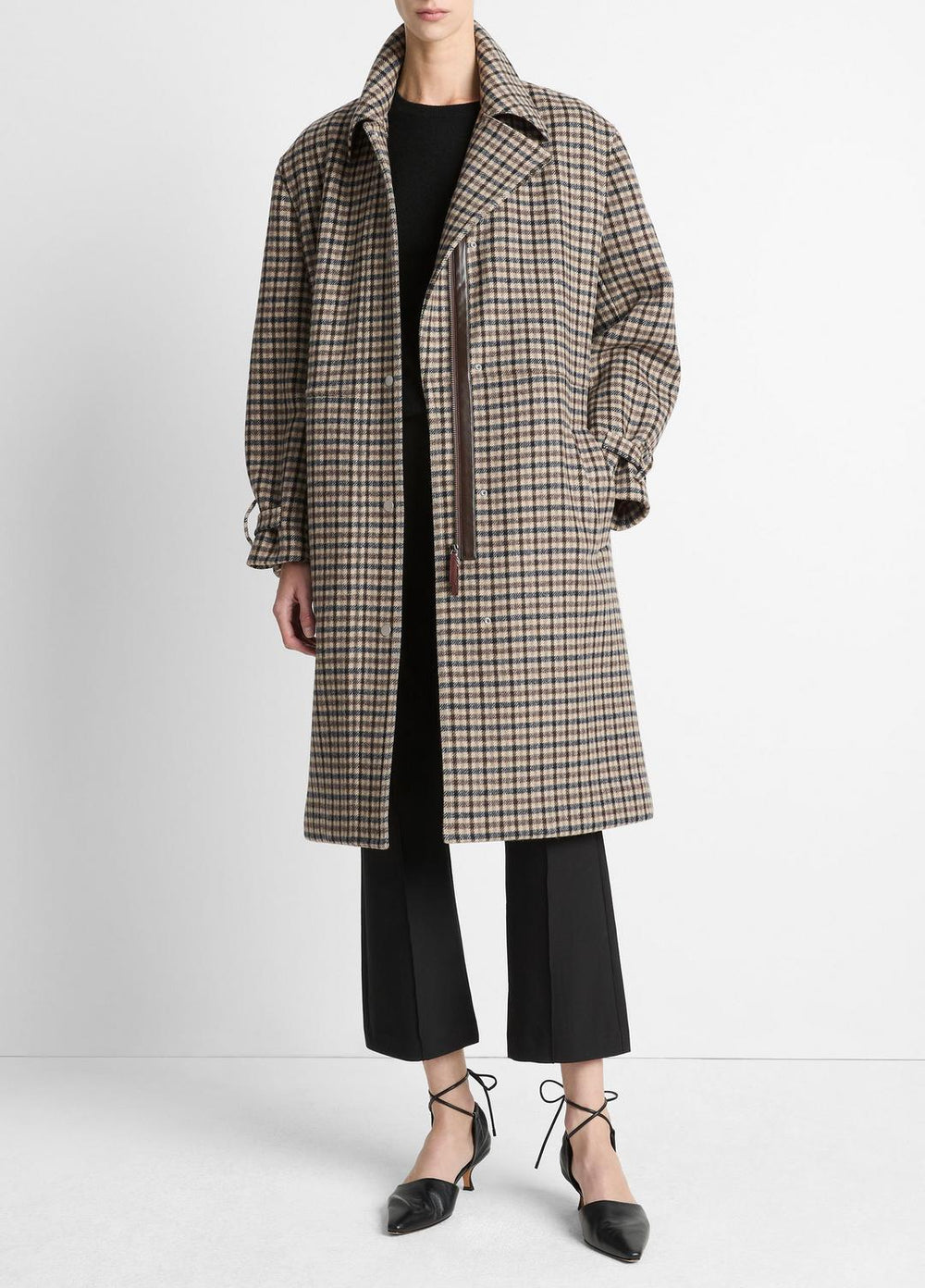 Plaid Car Coat in Coats | VINCE Women