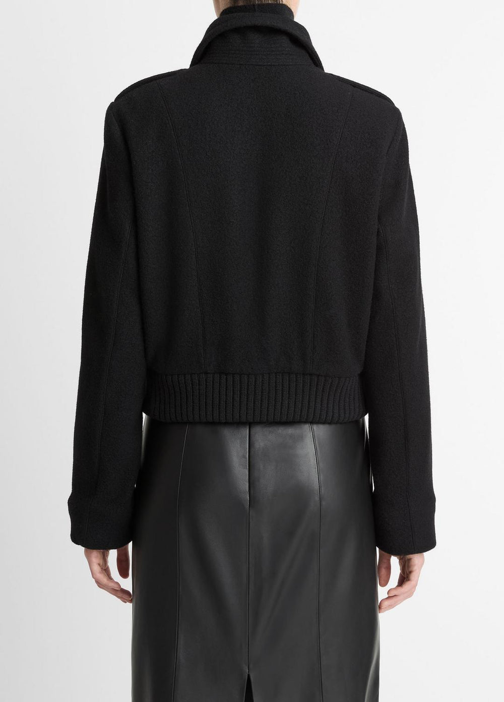 Italian Wool-Blend Cropped Jacket in Jackets | VINCE Women