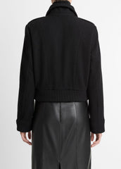 Italian Wool-Blend Cropped Jacket in Jackets | VINCE Women