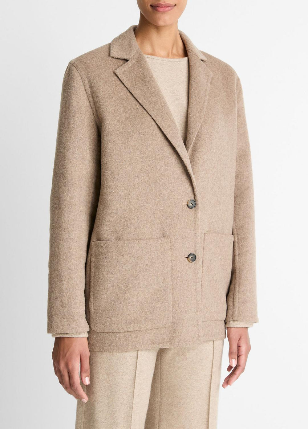 Double-Face Wool & Cashmere-Blend Blazer in Blazers | VINCE Women