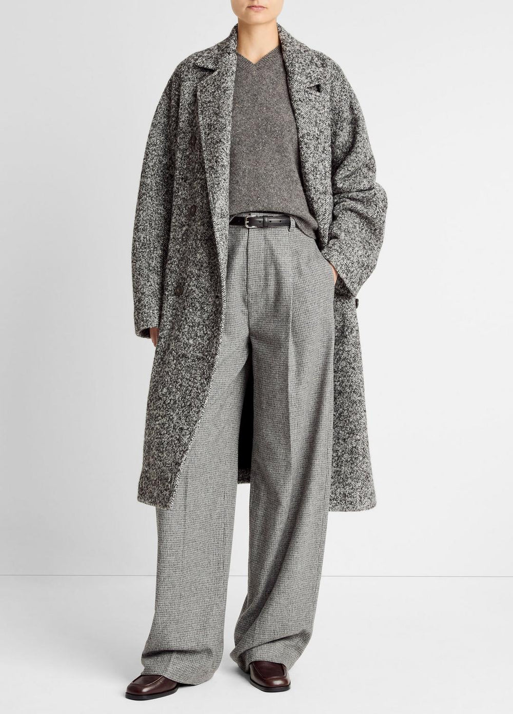 Italian Wool-Blend Overcoat in Coats | VINCE Women
