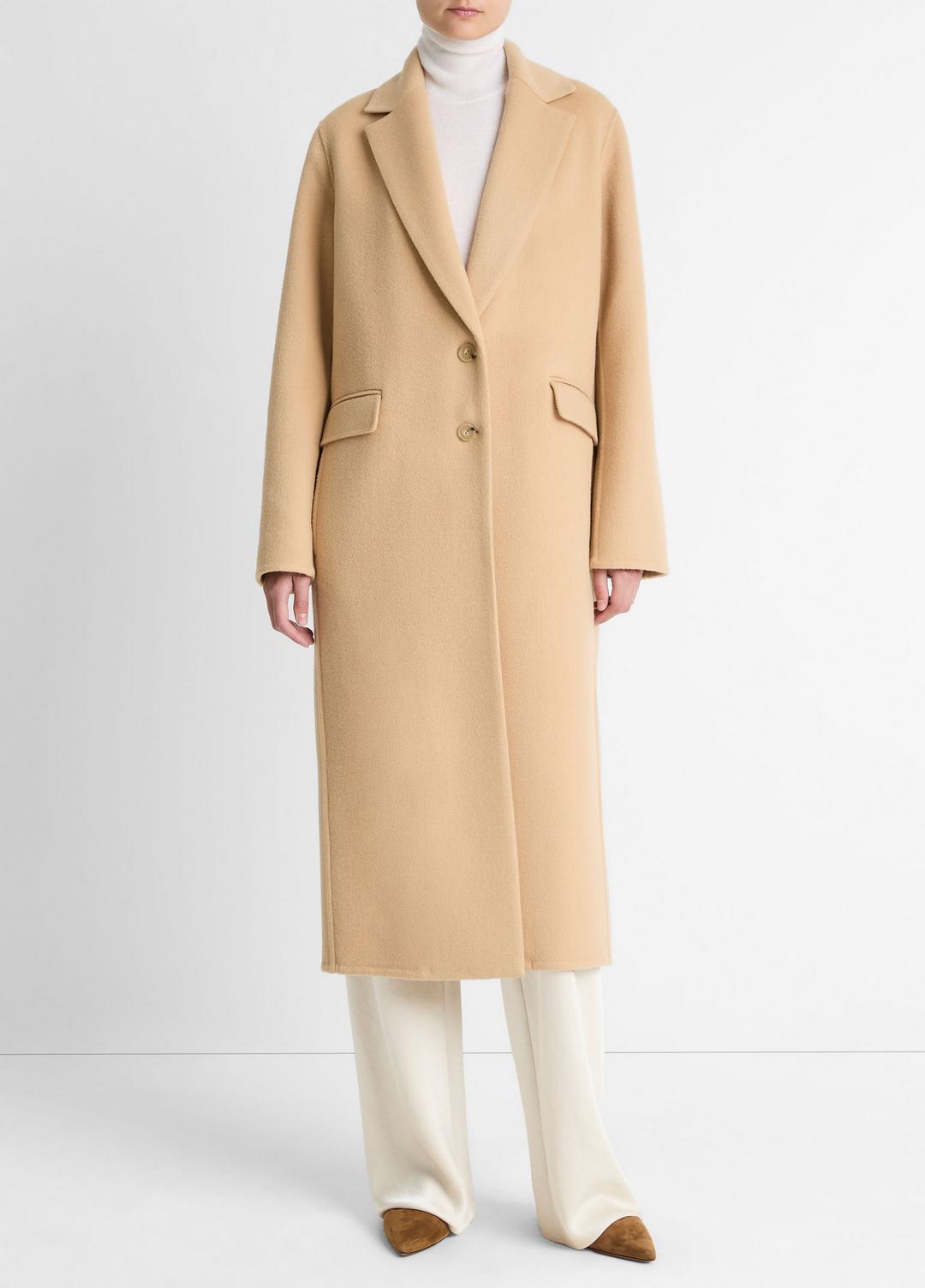Wool-Blend Single-Breasted Coat in Coats | VINCE Women