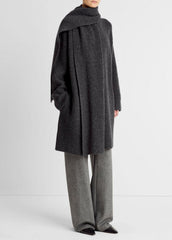 Draped-Scarf Wool-Blend Car Coat in Coats | VINCE Women