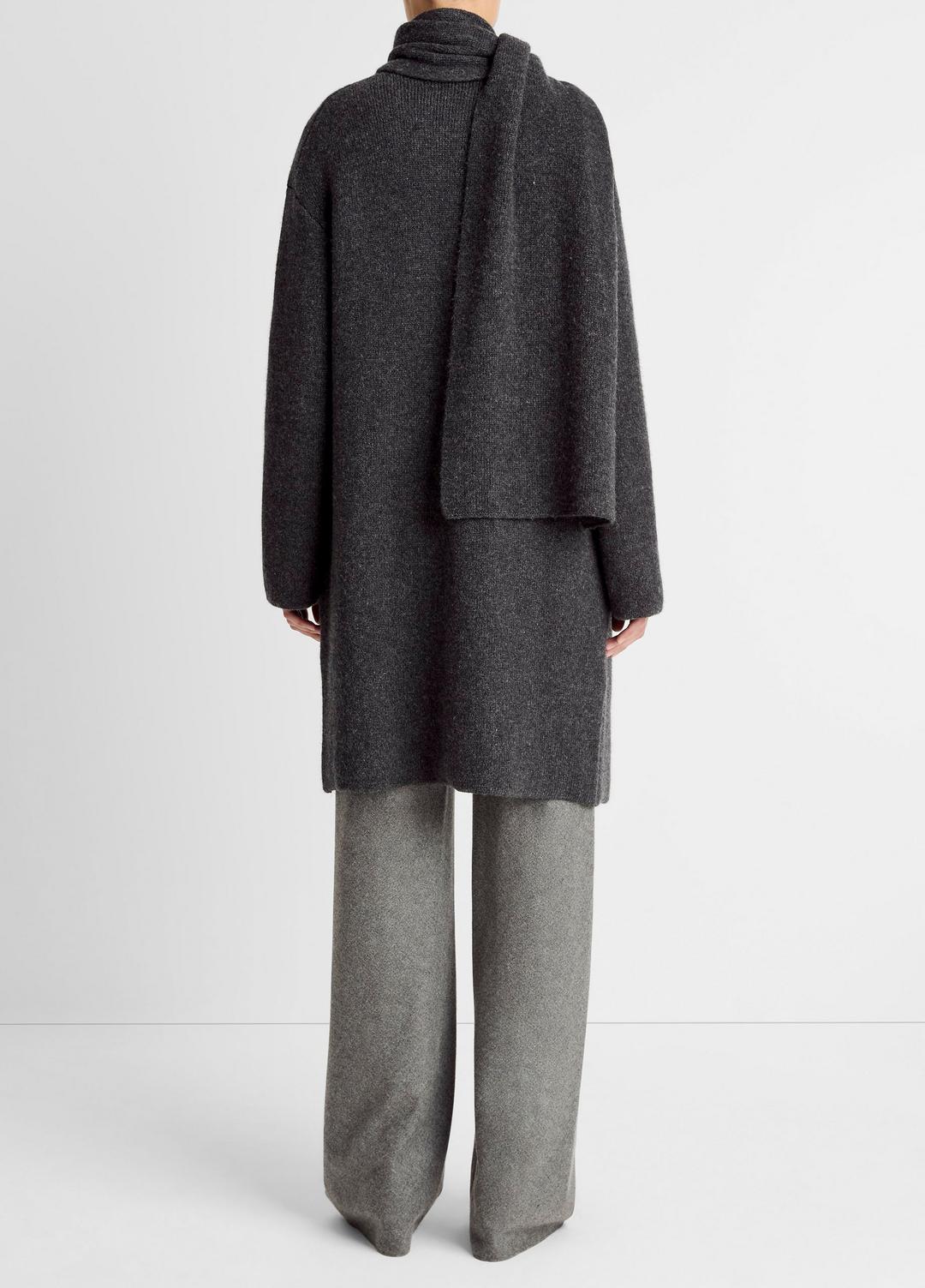 Draped-Scarf Wool-Blend Car Coat in Coats | VINCE Women