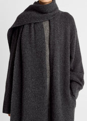 Draped-Scarf Wool-Blend Car Coat in Coats | VINCE Women