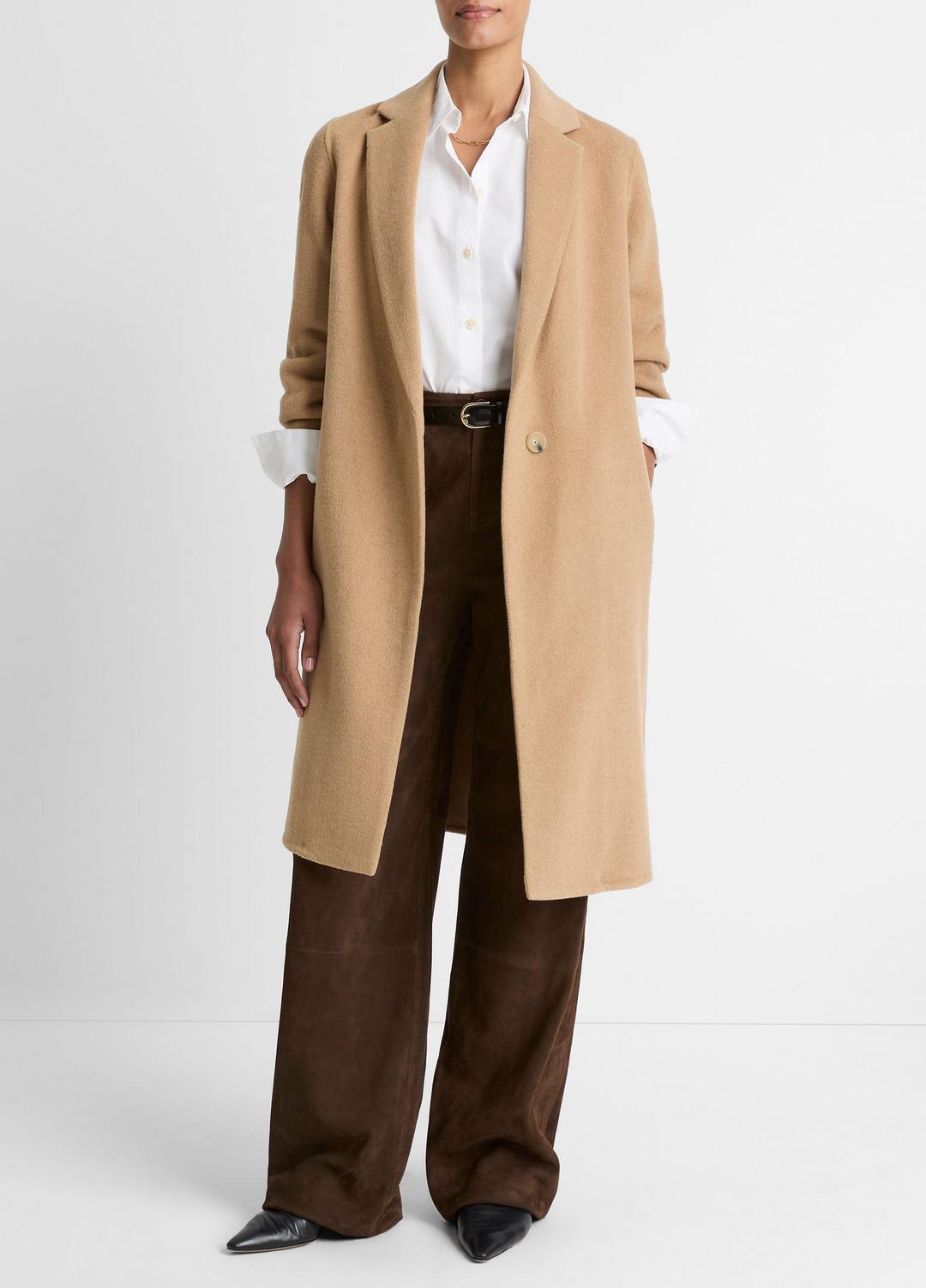 Classic Wool-Blend Straight Coat in Coats | VINCE Women