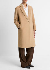 Classic Wool-Blend Straight Coat in Coats | VINCE Women