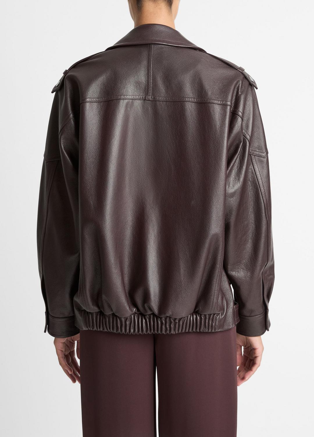 Leather Oversized Biker Jacket in Jackets | VINCE Women