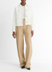Cotton-Blend Shirt Jacket in Jackets | VINCE Women