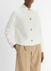 Cotton-Blend Shirt Jacket in Jackets | VINCE Women