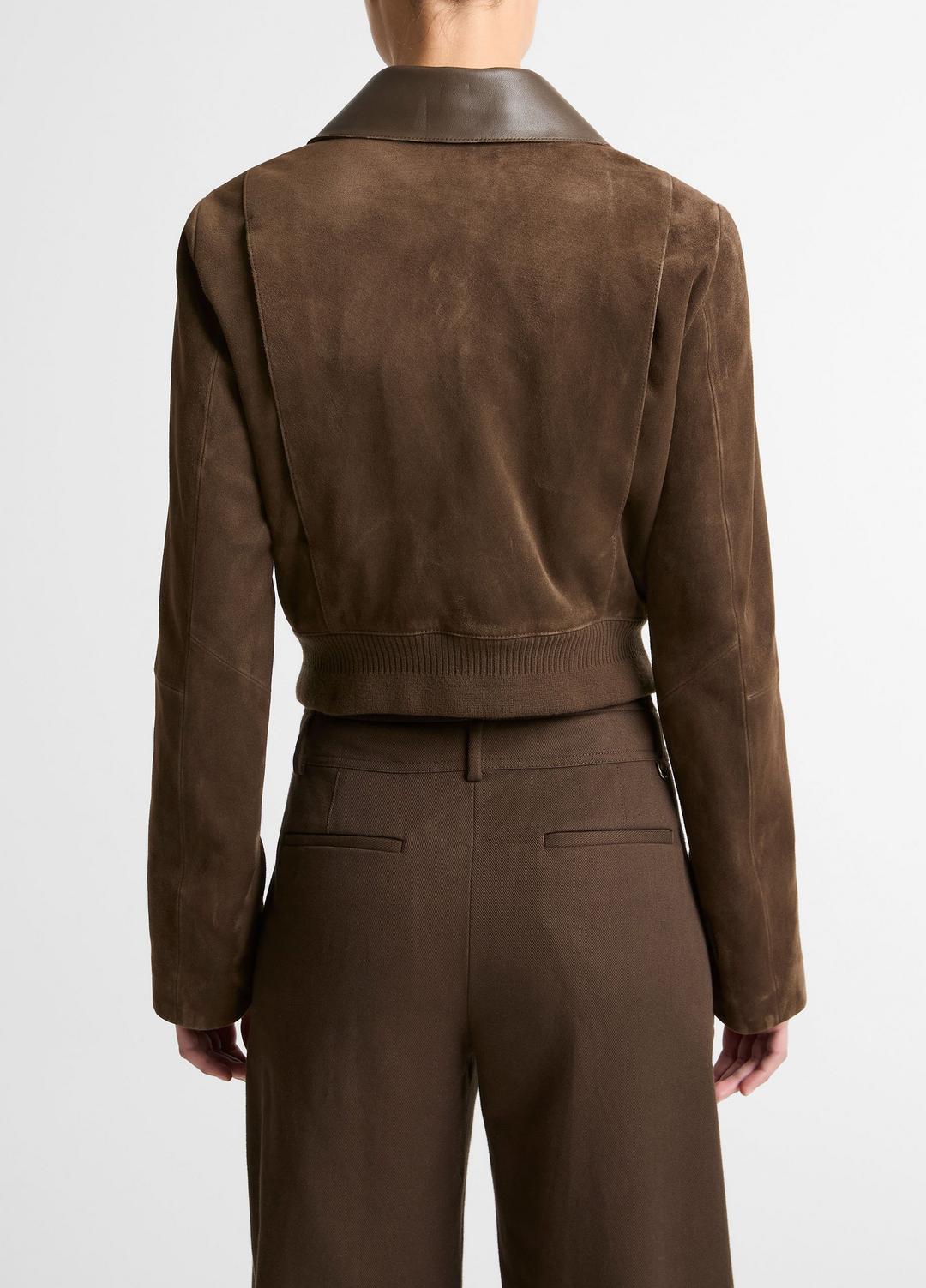 Suede Shrunken Bomber Jacket  in Jackets | VINCE Women