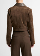 Suede Shrunken Bomber Jacket  in Jackets | VINCE Women
