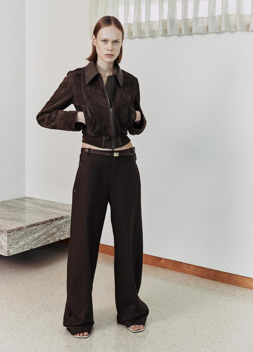 Suede Shrunken Bomber Jacket  in Jackets | VINCE Women