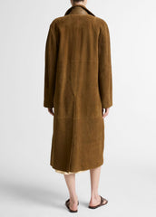Suede Long Coat in Coats | VINCE Women