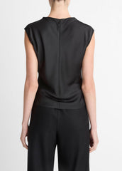 Satin Draped Cowl-Neck Top in Tank Tops | VINCE Women