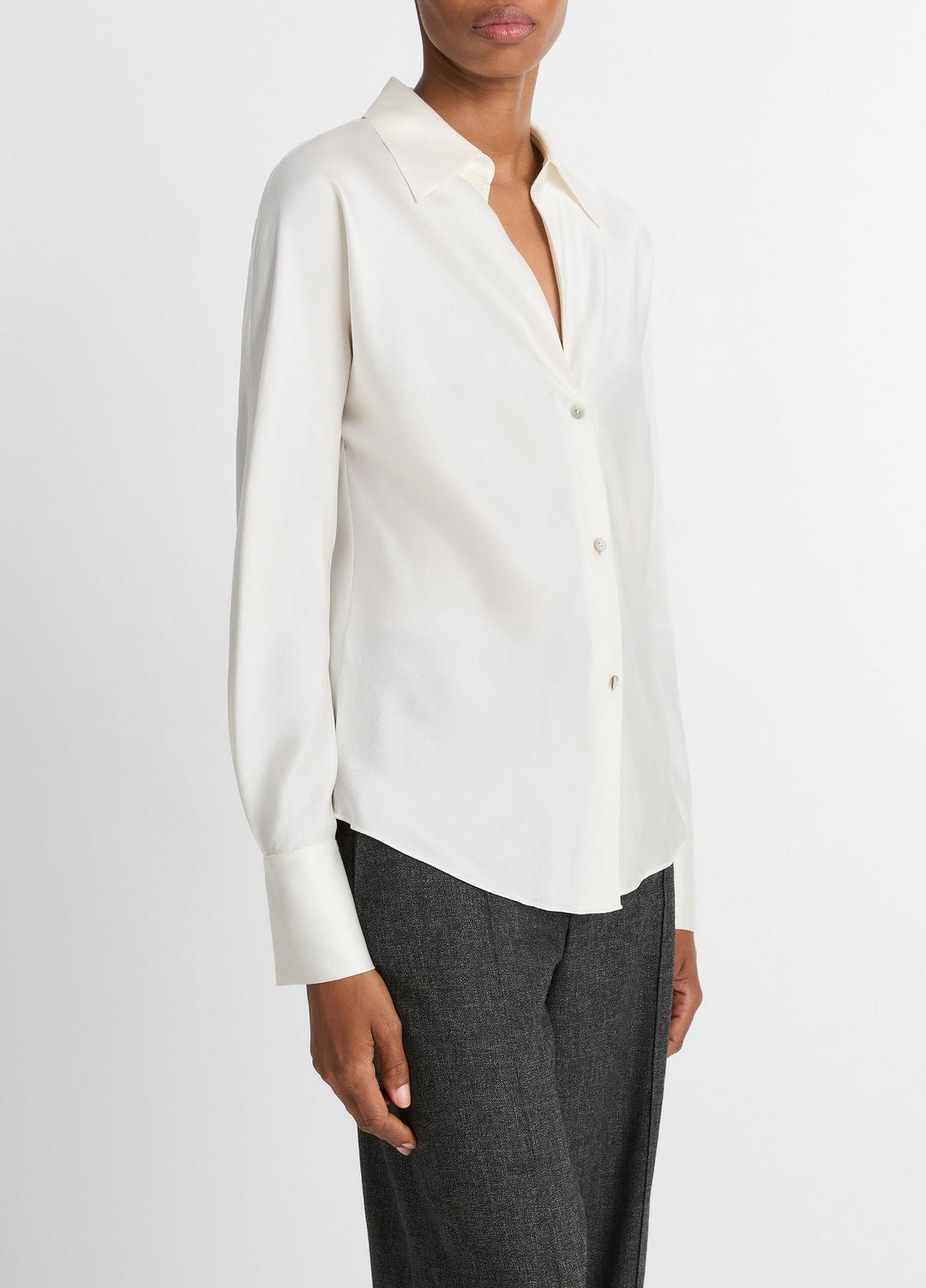 Silk Bias Long-Sleeve Blouse in Long Sleeve | VINCE Women