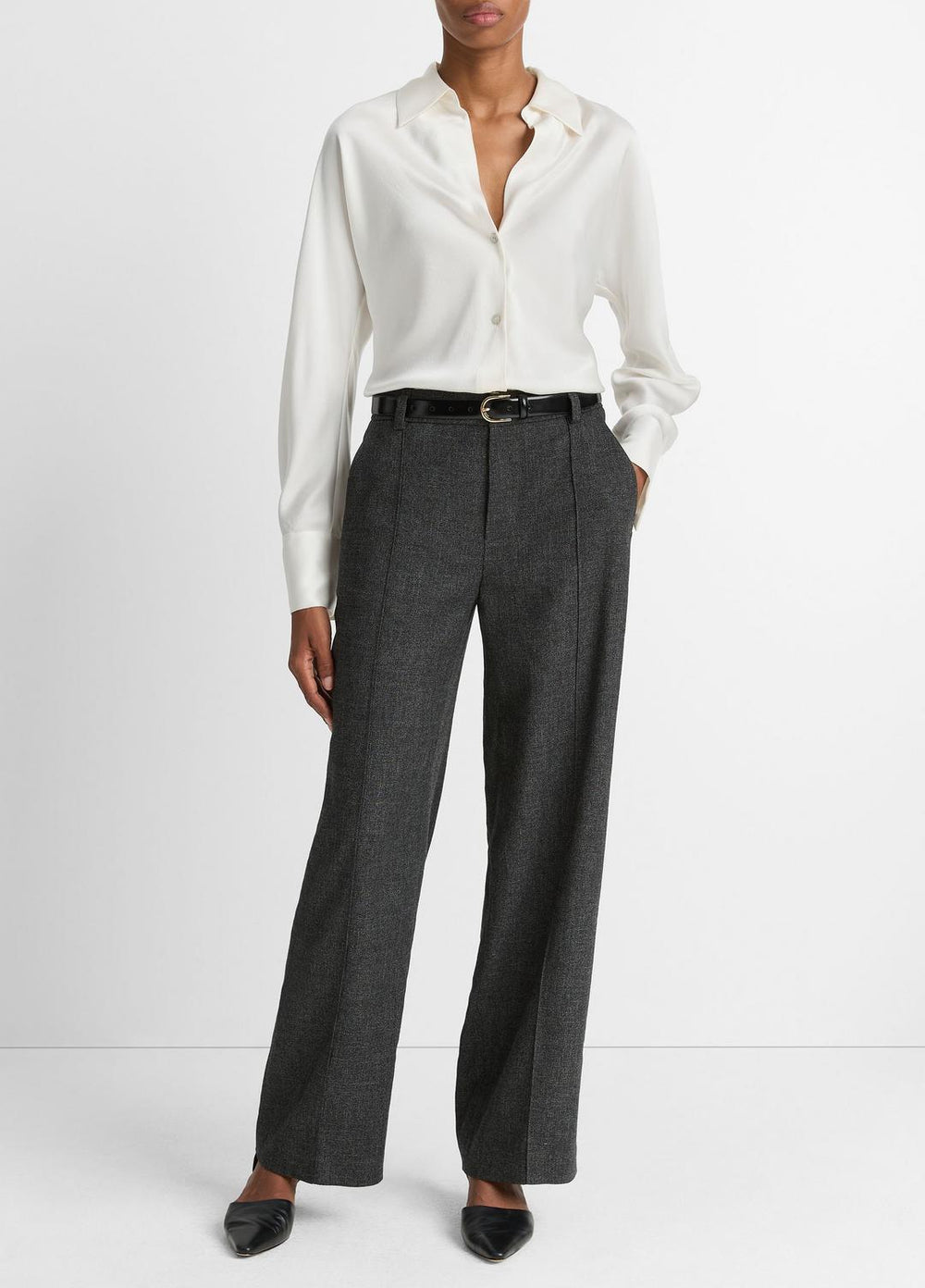 Silk Bias Long-Sleeve Blouse in Long Sleeve | VINCE Women