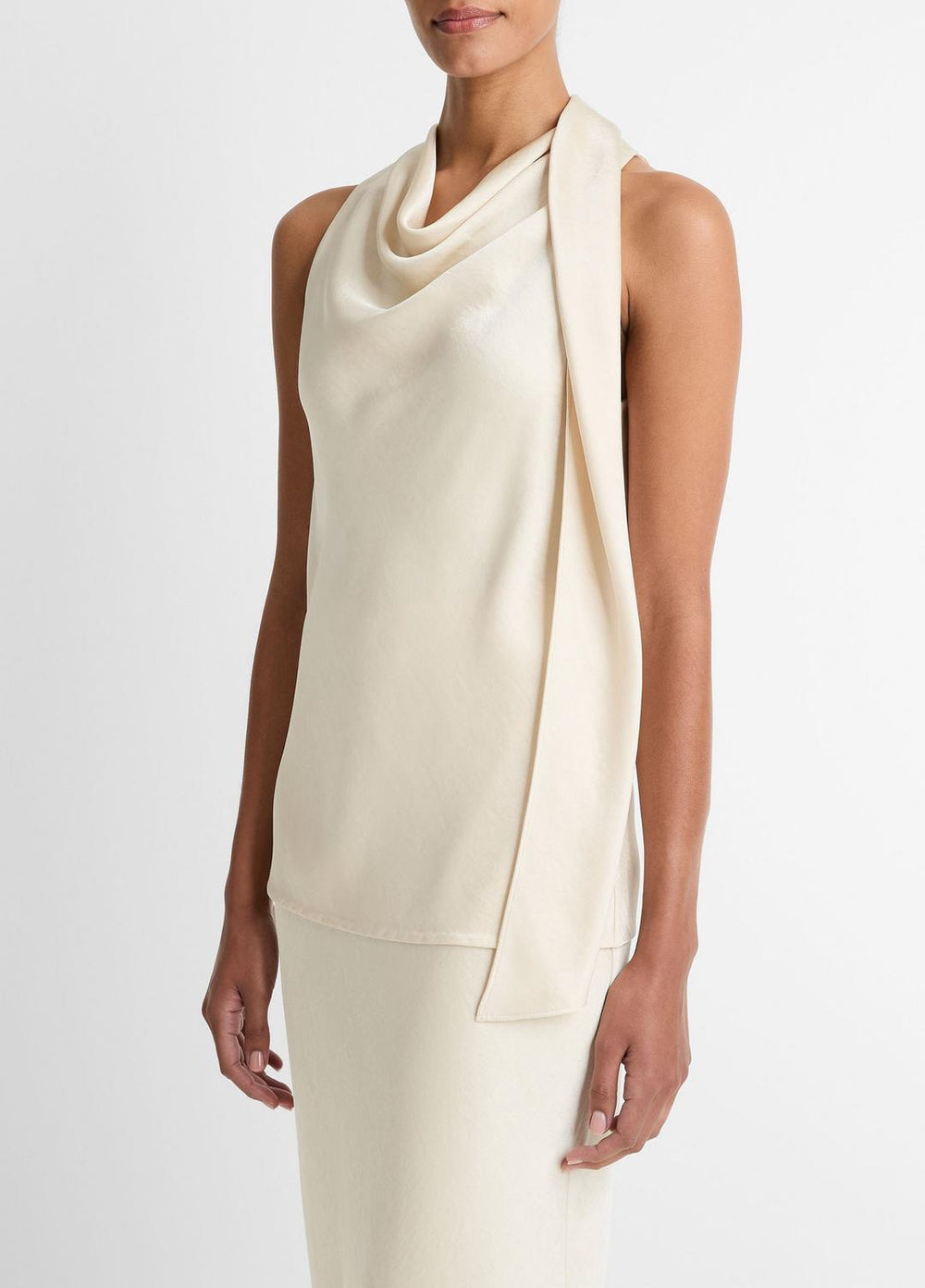 Satin Scarf Top in Tank Tops | VINCE Women