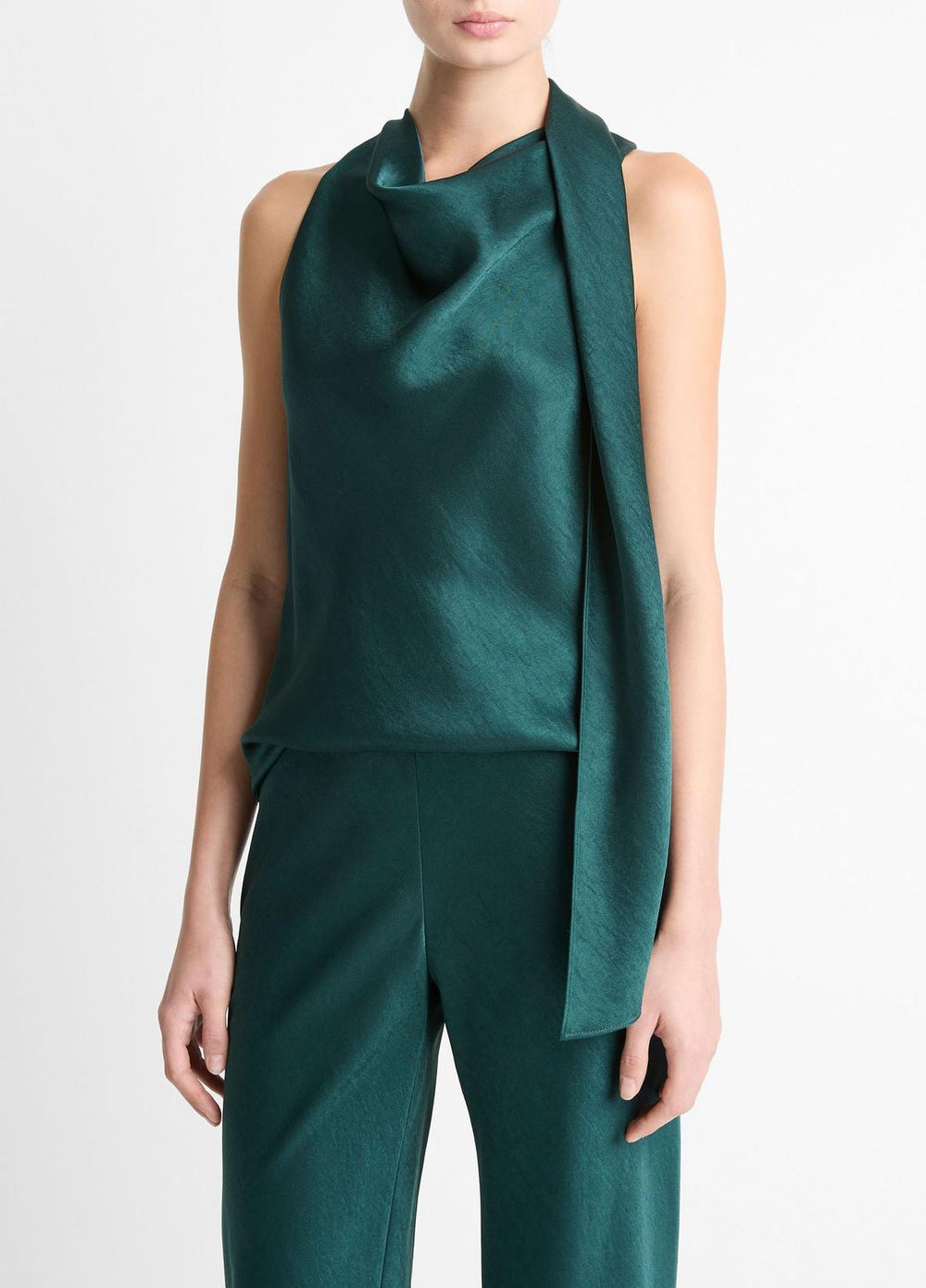 Satin Scarf Top in Tank Tops | VINCE Women