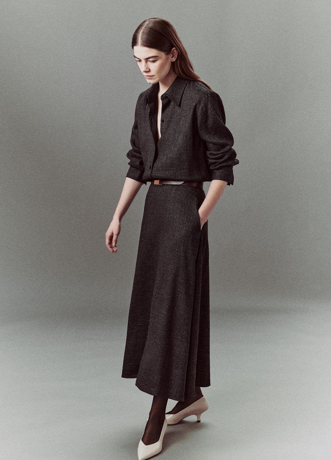 Italian Jaspe Relaxed Button-Front Shirt in Long Sleeve | VINCE Women