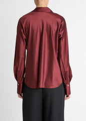 Silk Bias Long-Sleeve Blouse in Long Sleeve | VINCE Women