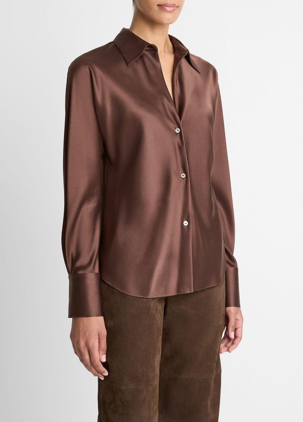 Silk Bias Long-Sleeve Blouse in Long Sleeve | VINCE Women