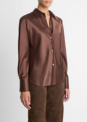 Silk Bias Long-Sleeve Blouse in Long Sleeve | VINCE Women
