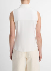 Sleeveless Button-Front Shirt in Short Sleeve | VINCE Women