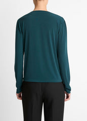 Matte Jersey Cowl-Neck Top in Long Sleeve | VINCE Women