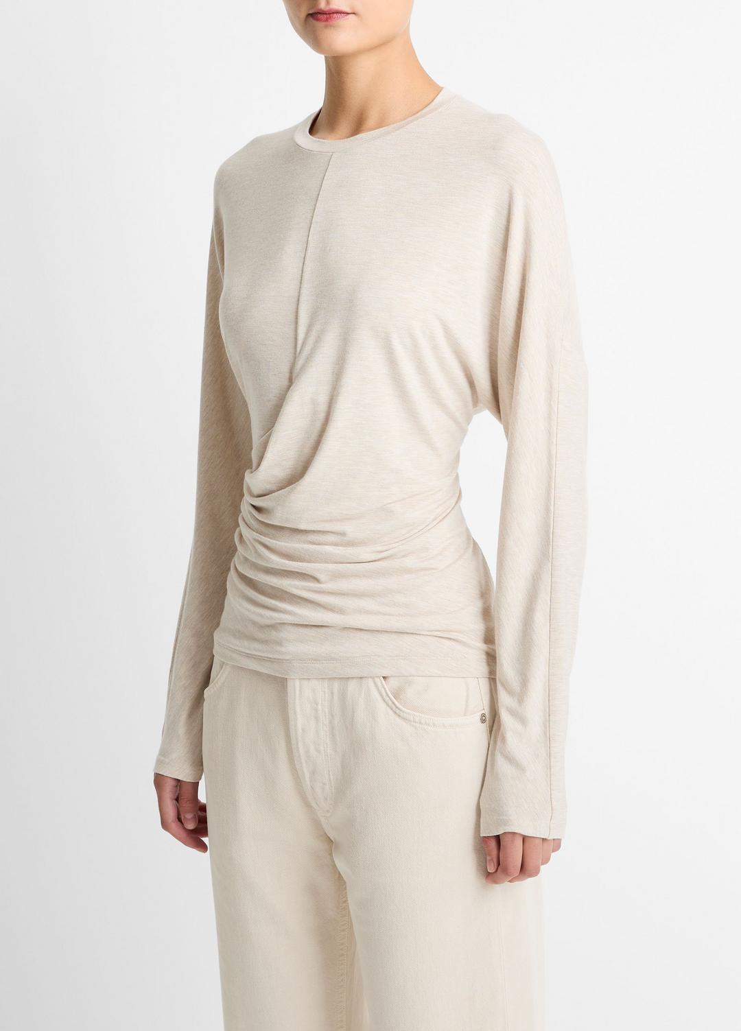 Fixed-Drape Long-Sleeve T-Shirt in Long Sleeve | VINCE Women