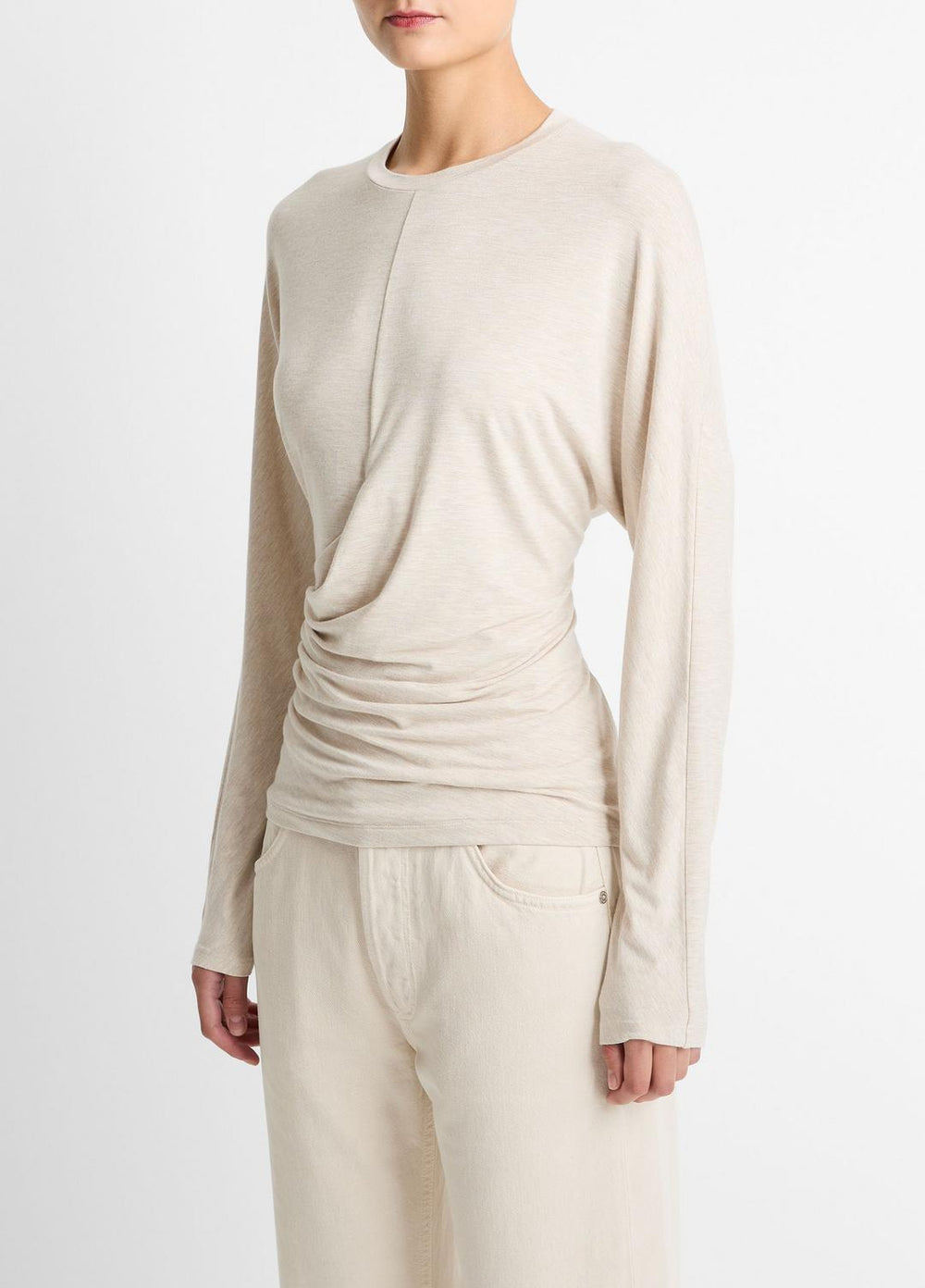 Fixed-Drape Long-Sleeve T-Shirt in Long Sleeve | VINCE Women