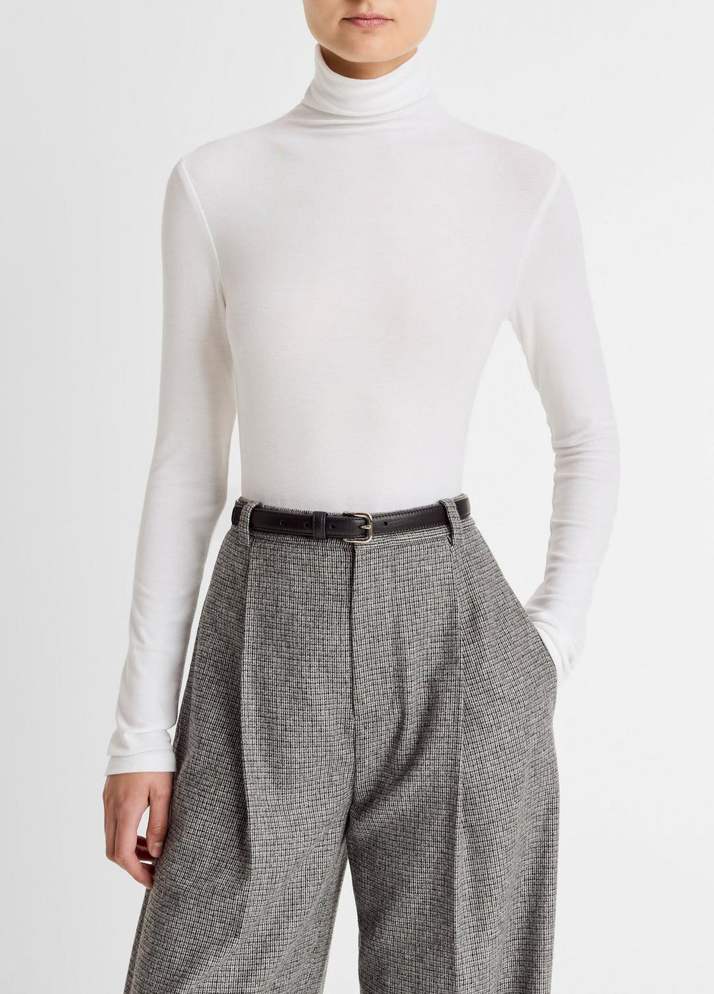 Essential Long-Sleeve Turtleneck Top in Long Sleeve | VINCE Women