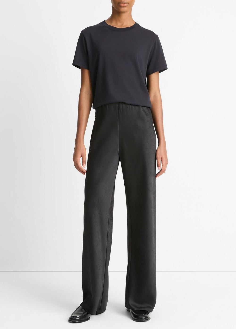 Pima Cotton Crew Neck T-Shirt in Short Sleeve | VINCE Women